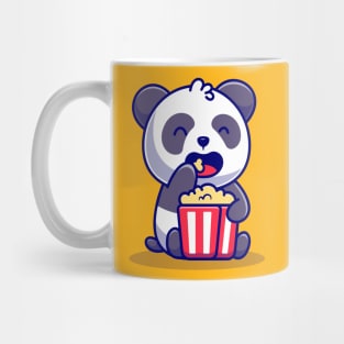 Cute Panda Eating Popcorn Cartoon Mug